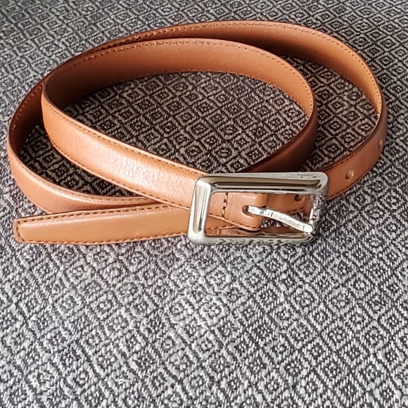 Fossil Timeless Leather Belt, Silver Buckle, Whiskey Brown, Medium, EUC - Picture 12 of 13